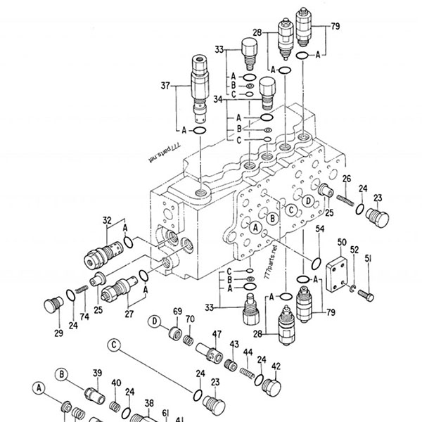 Hitachi EX300-2 Katup Kontrol Hidrolik 4314749